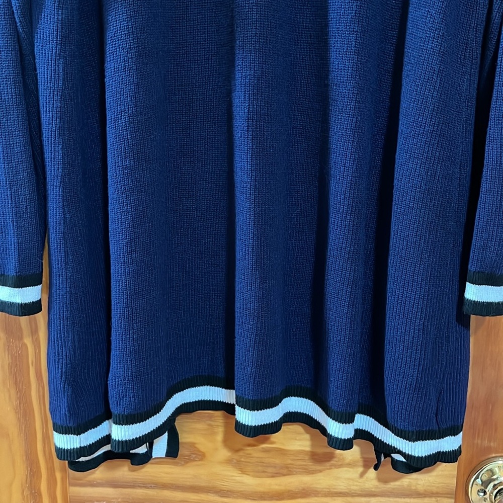 Torrid Colorblock Navy Blue Open Front Long Line Cardigan Sweater Size 3 - Picture 13 of 14